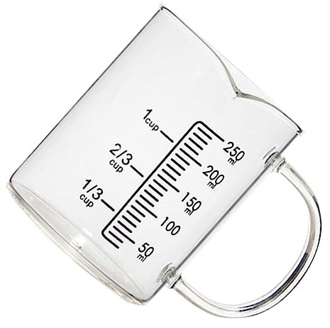 ULTECHNOVO Taza Medidora Graduada De Vaso De Leche De Delicado Vaso De Vidrio Para Beber Taza Para Leche Medidor De Medidora