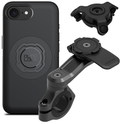 Quad Lock Motorcycle Handlebar Mount PRO Kit with Vibration Dampener and MAG Phone Case for iPhone 16e