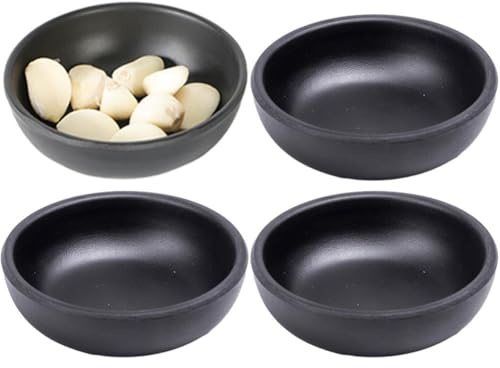 4 platos de salsa de soja, platos de salsa de sushi, wasabi, cuencos de inmersión negros, platos de condimentos, vajilla, accesorios de cocina