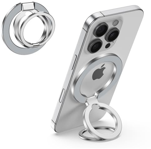 Magnetic Phone Grip Holder for MagSafe Kickstand Gym Phone Grip Stand Dual-Sided Magnetic Finger Ring for iPhone 17 16 Pro Max 16e 15 14 13 12 Samsung S25 Edge S24 S23 S22 S21,for Wireless Car Mount