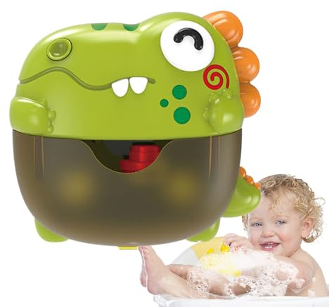Kustimantu Jouet de bain avec bulles – Jouet de bain pour faire des bulles – Dinosaure musical avec lumières Jeu amusant pour baignoire, piscine, intérieur maison