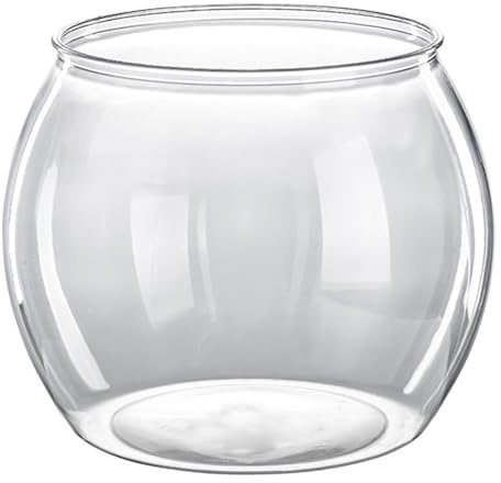 Fischglas aus Kunststoff, Kunststoff-Fischgläser, 16 cm Durchmesser, durchsichtiges Goldfischglas, bruchsichere Fischglasvase, kleines Aquarium-Fischglas für Hydrokultur-Pflanzgefäß, Terrarium-Sch