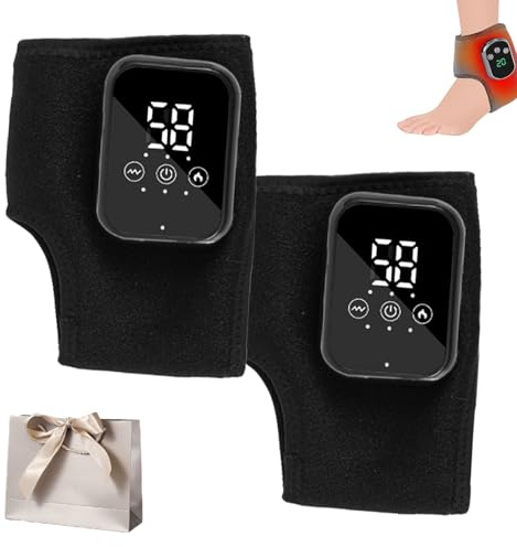 Triple Therapy Foot Massager, 3-in-1-Fußmassagegerät, Kabellos und Tragbar, mit 3 Vibrationsmodi und 5 Wärmestufen, für Ferse, Fußgewölbe und Knöchel (Schwarz 3 Ebene * 2)