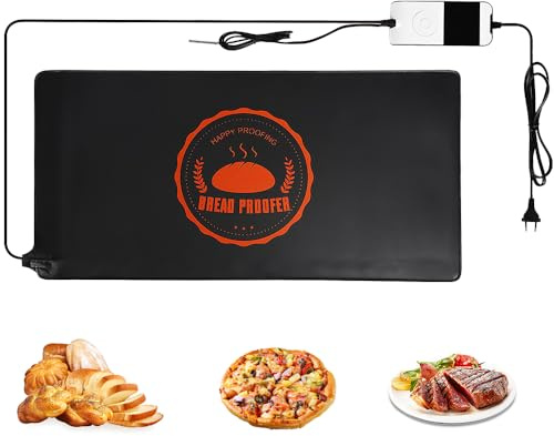 Dhqkqg Caja de Fermentación, 54 x 27 cm Esterilla Calefactora para Pan con Termostato, Alfombrilla de Calefacción para Pan con Función de Temporizador, Ideal para Masa, Masa Madre y Leudado
