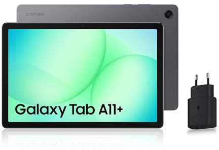 Samsung Galaxy Tab A11+ WiFi 11 128Go, Tablette Android IA, Design Fin et Épuré, Écran 90Hz, RAM 6 Go, 4 Haut-Parleurs, Dolby Atmos, Gris, Chargeur Secteur Rapide 25W Inclus, Version FR