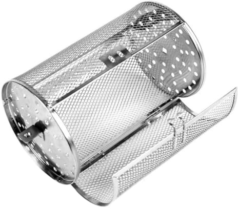 DOITOOL Panier Rôtissoire INOX pour Four et Friteuse à Air Rotatif avec Porte Mobile Cage de Cuisson Uniforme pour Légumes Noix et Fruits Accessoire Acier Alimentaire