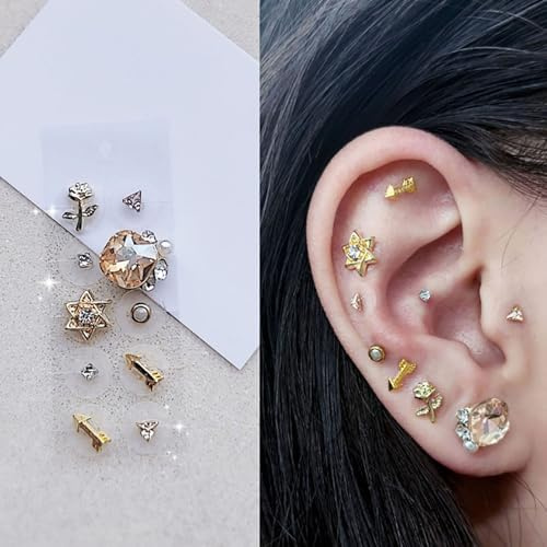 SXTYYH Graines D'oreille for La Perte De Poids, La Détoxification Calm Pops à La Mode Patchs Boucles D'oreilles Graine D'oreille D'acupuncture(10pcs)