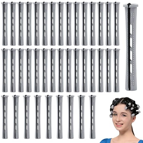 40 Piezas Pequeño Tamaño Rulos, Bigudies Rizar, Heatless Hair Curlers Kit, Curls Rizos Sin, Rodillos Permanentes, Rulo DIY, Rolos Cabello Kits para Mujeres para Natural Hair Long Short Hair Styling