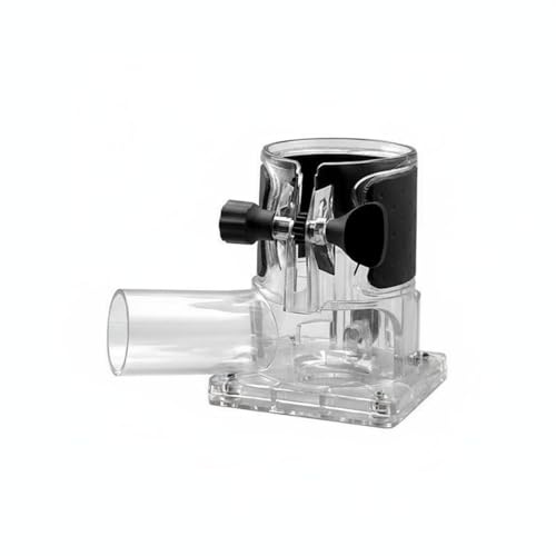 predolo Base Transparente Colector Polvo Material PC Engrosado Base Fresadora Extracción Polvo Resistente Al Desgaste Cubierta Antipolvo Rebajadora, Negro+Grueso+Antigolpes
