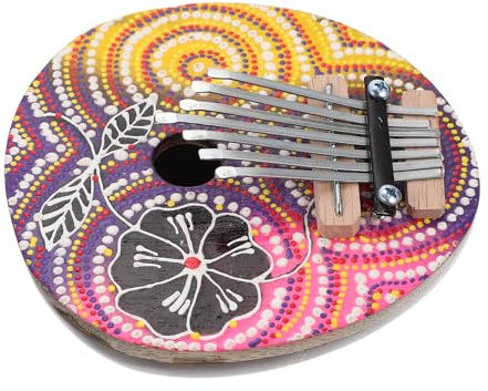 SHINYPASING Musikinstrument Handgefühl Musikliebhaber Zufälliger Anfänger für 7 Tragbares Kalimba Daumenklavier aus Kokosschale Metall Tasten Rundes Design Komfortables Stil
