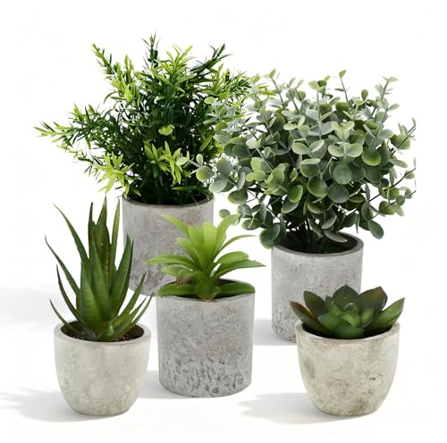 5PCS Plantes Artificielles Interieur, Bonsai Artificiel, Décoration Bureau