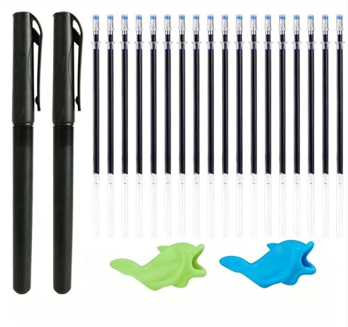 2 Pcs Stylos Magiques de Prise avec 18 Recharges, 2 Correcteurs de Prise, Stylo Magique Encre Invisible pour Cahier de Calligraphie Réutilisable Enfant, Apprentissage Écriture, Stylo Magique Penup 3d