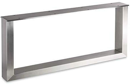 SOTECH Tischgestell KUFE ECHT Edelstahl/Profil 80 x 40 mm/Höhe: 400 mm/Tiefe: 800 mm höhenverstellbares Tischbein Tischunterbau