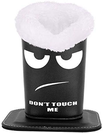 MoKo Brillenhalter - Sonnenbrillenhalterung Organisierer Schutzhülle Tasche Brillenständer Etui Box Beutel Anti-Kratz moderner Samt Plüsch gefüttert PU Leder, Don't Touch Me