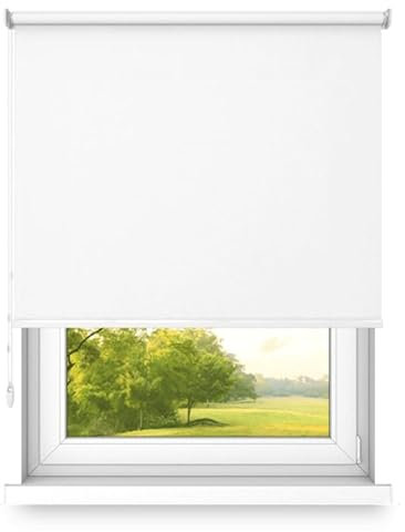 Frei hängendes Rollo, Wand- oder Deckenmontage, große Größe, FI 32, Stahlhalterung, halbverdunkelnd, schneeweiß, 1600 x 1800 mm