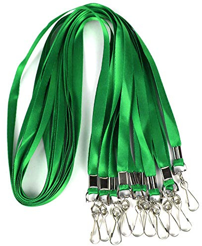 Bulk Lanyards Premium Kreuzfahrt-Schlüsselband aus Nylon mit Ausweishalter, perfekt für Büro, Kinder, Lehrer (grün, 100 Stück)