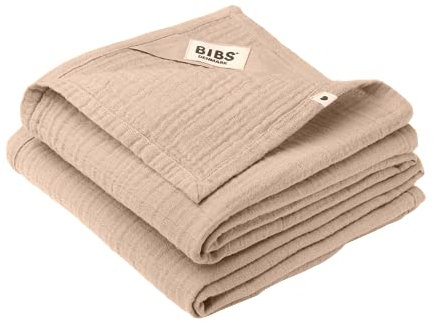 Bibs Muslin Cloth Mulltücher 2-Pack, 100% Bio-Baumwolle, 70x70 cm, Blush