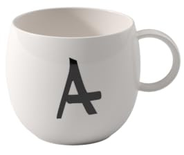 like. by Villeroy & Boch - Letters Becher A, 380ml, Premium Porzellan, weiß