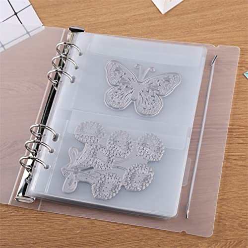 20 Stück Bindertaschen A5 Größe 6 Löcher Binder Ordner für 6-Ringe Notebook Binder Lose Blätter Taschen wasserdichte PVC-Tasche Dokument Archivierung Taschen für DIY Scrapbooking Papier