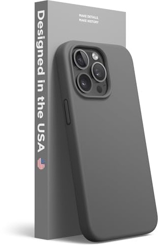 elago Silikon Hülle für iPhone 13 Pro | Premium-Silikon, kratzfest, Rundumschutz, weiches Mikrofaserfutter (Dunkelgrau)