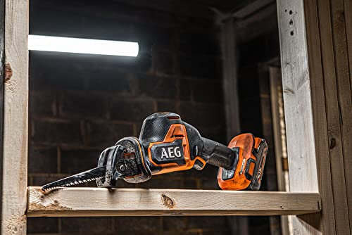 AEG BUS18SBL-0 Seghetto Diritto SubCompact Brushless a Batteria 18V, Batteria Non Inclusa, Indicato per Tagli Veloci, Corsa Lama 22 mm, Taglio Fino a 3.200 c/min, Luce LED Inclusa