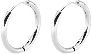 Lieson Titan Ohrringe Set, Herren Damen Ohrringe Creolen Silber/Schwarz/Gold Ohrringe Kreis 8/10/12/14MM