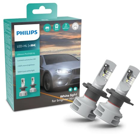 Philips Ultinon Pro5100 LED car headlight bulb (H4), +160%, 5.800K, set of 2