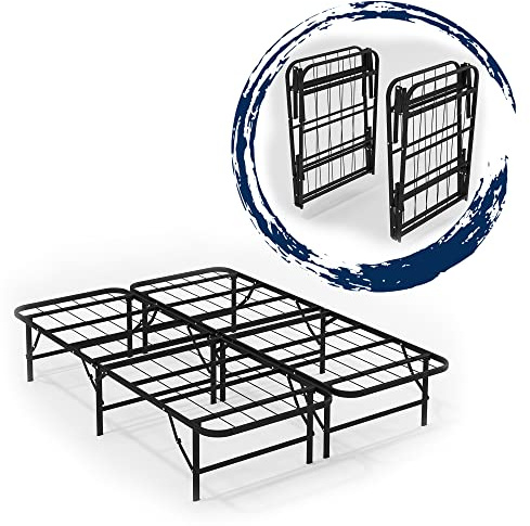 AVENSIS SmartBase Basic 4ft6 Foldable Metal Platform Bed Frame Mattress Foundation/Basics, Solid Premium Steel Mesh Base, Under Bed Storage Space, Easy Assembly, 135x190 (Double)