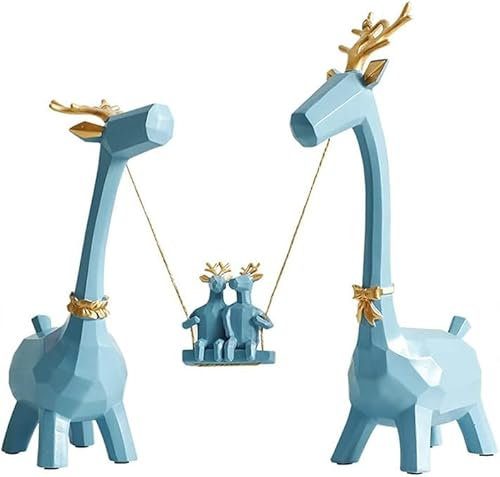 MIFANI Deko-Statue, Giraffen-Ornamente for Wohnzimmer, Giraffen-Skulpturen, Moderne Heimdekoration, Accessoires, Weihnachten, Hirsch-Statue, Mehrfarbig