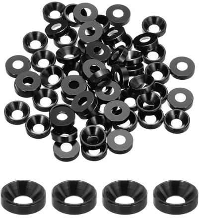 QUARKZMAN Lot de 60 Rondelles Coniques M5 Rondelles de Tête de Coupe (Noir) | en Aluminium Anodisé, pour Vis RC/FPV/PC/Drone/Pièces de Modèles d'Accessoires Mécaniques