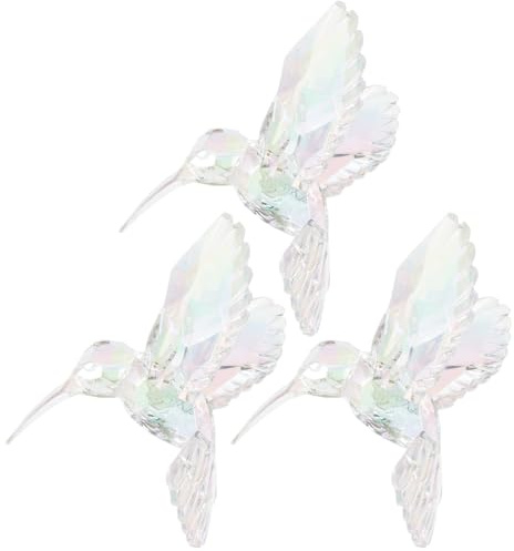 Toddmomy Figuras De Pájaros Acrílicas De 3 Uds. Adornos Colgantes De Colibrí Colgantes De Colibrí Transparentes Iridiscentes (Transparentes)