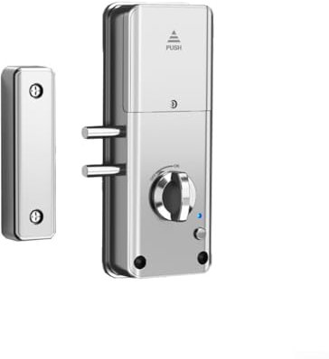 para Tuya - Cerradura invisible inteligente, cerradura electrónica inteligente para puertas de varios materiales, para interiores y exteriores (cerradura para tuya plateada)