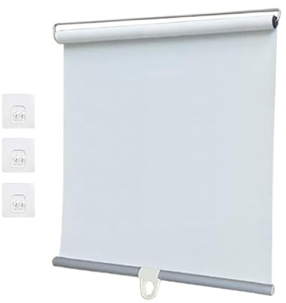 Estores Enrollables Blackout,Cortinas Enrollables con Ventosas Que Filtran La Luz,Cortinas Portátiles Temporales para Ventana,40/50/65/80/90/120/150cm,Fácil De Ajustar,White-145x150cm(57.1x59in)