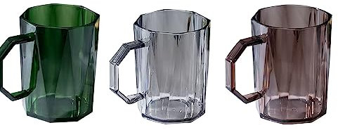PWSHZ Beer Steins Plastic Coffee Cup and Reusable Plastic Drinking Cup with Handle for Friend Gifts Coffee Milk Microwave Dishwasher Safe Modern Beer Mug (Color : All)