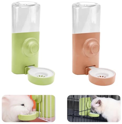 Orssmigs 2 pezzi Abbeveratoio Conigli,600ML Beverino Coniglio Sospesa Automatica Borraccia Acqua Criceto Antigoccia Dispenser Acqua Uccelli per Criceti, Conigli, Ricci, Furetti, Pappagalli e Altri