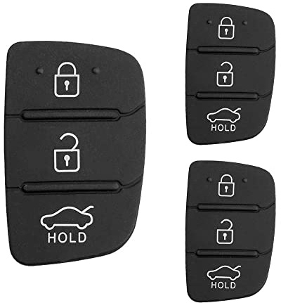 3 Piezas Carcasa para Llave de Coche de Goma Compatible con Hyundai Santa Fe Tucson y Hyundai i40 i30 i10 i20 ix20 ix30 ix25 ix35 3 Botones Carcasa Funda Mando Llaves de Silicona de Repuesto