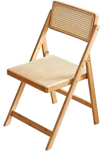 Lounge-Rückenlehne für Balkon, zusammenklappbar ohne Armlehnen, Japanisches Design, Einzel-Luft, zusammenklappbares Bambus-Büro-Luft, ESS-Luft (Farbe: A, Größe: 44,5 x 54 x 82 cm)