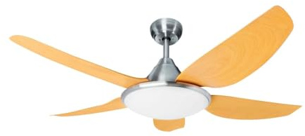 Brightium Ventilateur de plafond DC 132 cm avec lumière LED, 5 pales, idéal pour refroidir et éclairer de grands espaces.
