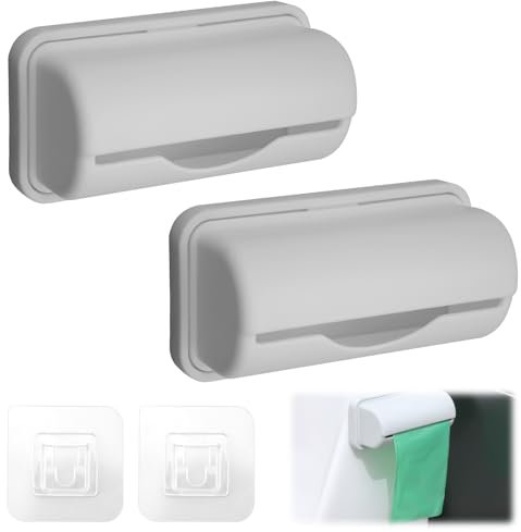 2 Pezzi Porta Sacco Della Spazzatura in Plastica, Contenitore per Sacchetti di Immondizia a Parete, Supporti per Sacchetti Della Spazzatura a Parete, per Cucina, Bagni e Toilette (Grigio)