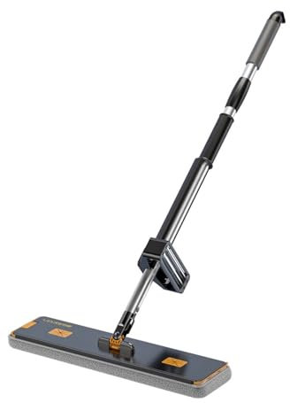 Mopa plana extra grande manos libres, sistema de limpieza del hogar, color negro