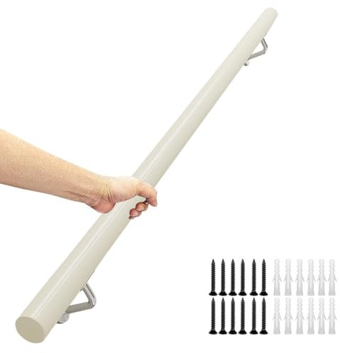 Weißer, rutschfester runder Baluster-Handlauf aus Holz für Treppen, Wandmontage, Treppengeländer, Geländer, Innen- und Außenbereich, 0,3 m bis 3 m Längenoptionen