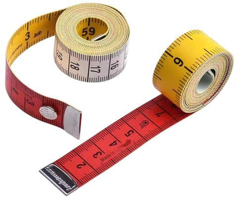 2Pcs Double-Sided Tailor Measuring Tape, 1.5m / 60 Inch Soft Flexible Body Measurement Tape with Fixed End Snaps