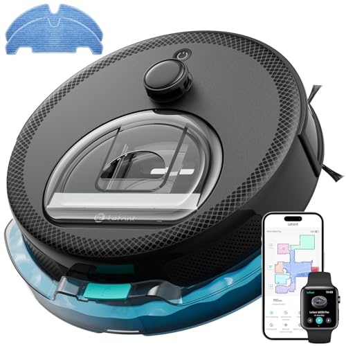 Lefant M330 Pro Robot Aspirateur Laveur 3 en 1, Aspirateur Robot 5000Pa d'Aspiration, Navigation dToF, Cartographie, Zones Virtuelles, Évitement d'obstacles PSD, 150min, Connecté par Alexa/APP/WiFi