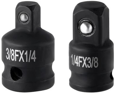2pz Set di Adattatori per Bussola a Impatto, Adattatore da 1/4F a 3/8M e Riduttore da 3/8F a 1/4M Convertitori di Azionamento per Chiavi a Impatto Trapani Utensili Elettrici e Pneumatici