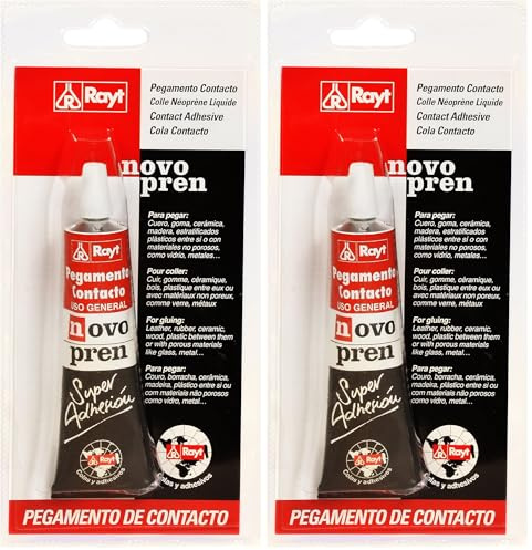 Rayt 605-02 Novopren tubo: pegamento de contacto para uso general: madera, corcho, cuero, goma, cerámica, cartón. Súper adhesión, 40ml (Paquete de 2)