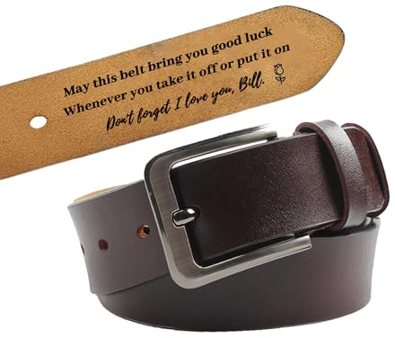 Faletony Personalisierter Gürtel mit Gravur Name Herren Gravur-Leder-Gürtel Ledergürtel Personalisiert Geschenk Für Großvater, Vater, Ehemann, Freund, Geburtstag, Vatertag, Weihnachten
