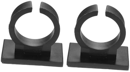 Clip per Microfono Quadrato in Plastica, 2 Pezzi, Nero | Adesivo Posteriore, Supporto Portatile per Fissaggio su Tavolo, Formato Compatto
