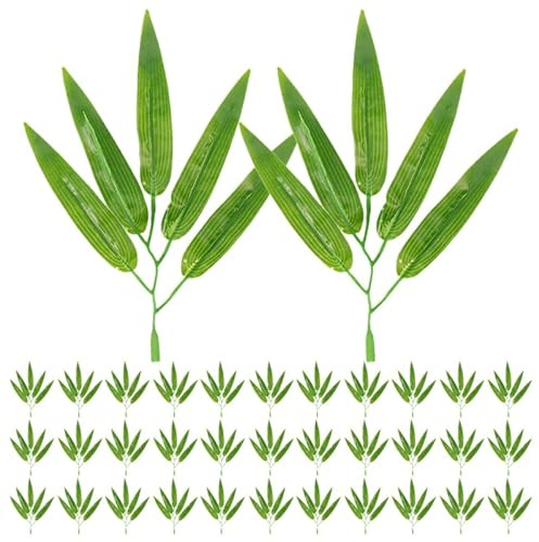 Hemobllo 60 Branches De Feuilles De Bambou Artificielles Réalistes 16.00X13.00X1.00Cm Décoration Intérieure pour Mariage Fête Et Arrangement Floral sans Entretien