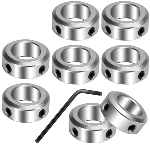 Stellringe 16mm Innen Klemmring Feststellring Stellringe Welle(8stk,16mm) | Stellring Feststellringe für Rad Schubkarre Axle Getriebe Montagen CNC Maschine Werkzeuge Aluminiumlegierung