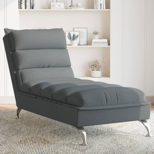 Teenpull Chaiselongue Dunkelgrau Stoff, Gemütliche Relaxliege für Wohnzimmer & Schlafzimmer, Robuste Metallbeine, Inklusive Kissen, Max. 110 kg Belastbarkeit